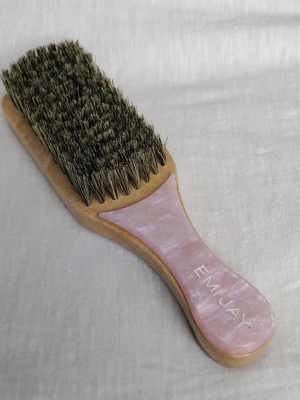 EMI Jay Mini Boar Bristle Pink Handled Hairbrush